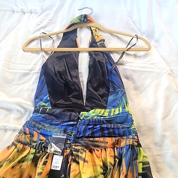 Fashion Nova Vibrant Blue & Green Halter Maxi Dress, Size: XS, NWT - Picture 10 of 16